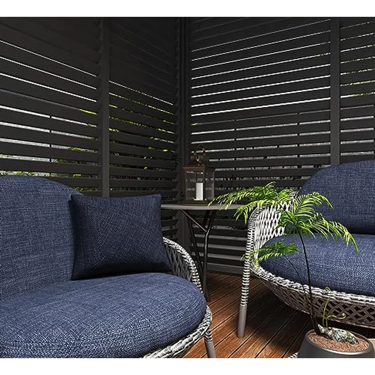 Weide Horizontale Lamellenwand für Pergola, Aluminium, 93 cm, Graphitgrau, flexibler Sichtschutz, einfache Montage – Bild 5