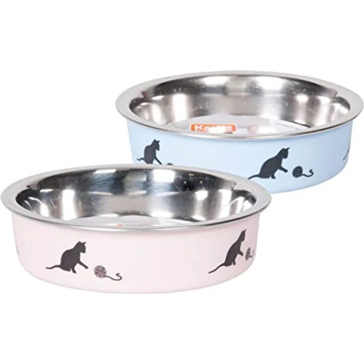 Karlie Ascar Katzennapf, Edelstahl, Blau, 160 ml, Durchm.10 cm