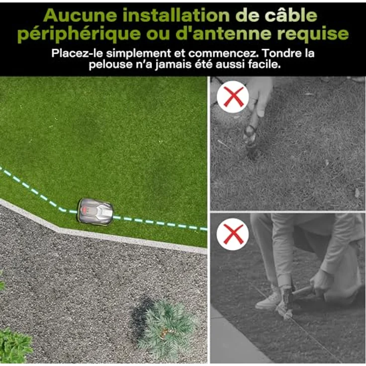 Suntek Mähroboter SRM2060, 600 m², Schnittbreite 20 cm, kamera-gestützte Navigation, intelligente Hinderniserkennung, App-Steuerung – Bild 4