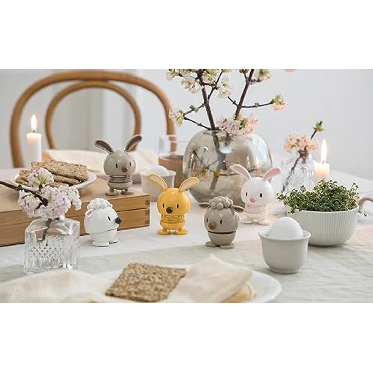 Hoptimist Small Bunny, Wackelfigur, Hase Wackel Figur, Ostern, Dekoidee, Dekoration, Kunststoff, Latte, H 9 cm, 9011-95 – Bild 5
