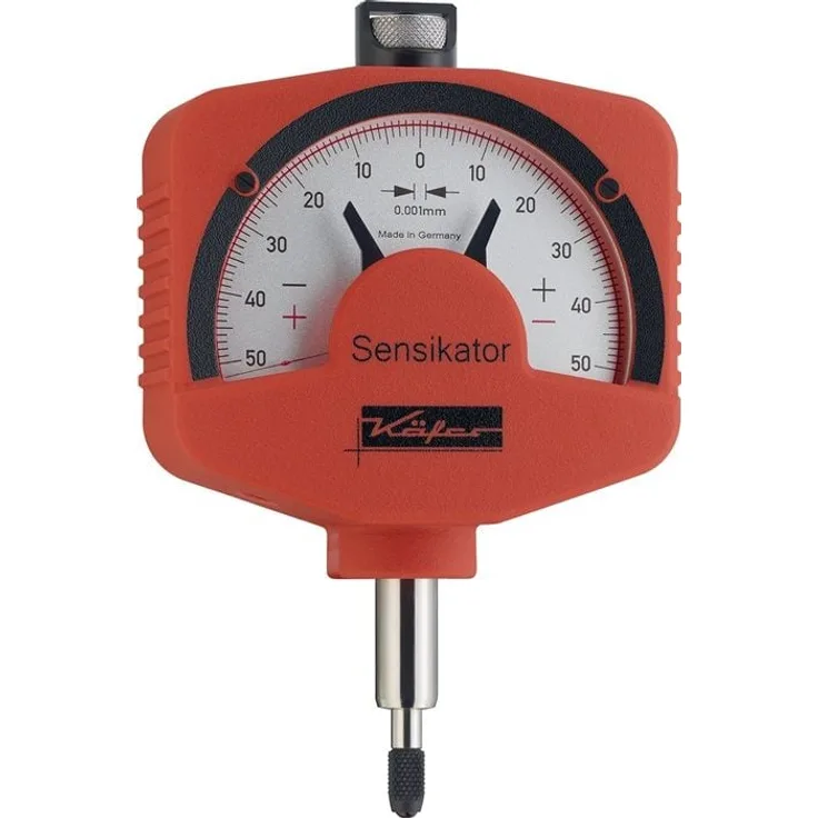 Käfer Messuhrenfabrik Feinzeiger Sensikator 0,1mm, Präzisionsmessuhr mit Ableseinheit 0,001mm, Stoßschutz und Prüfprotokoll