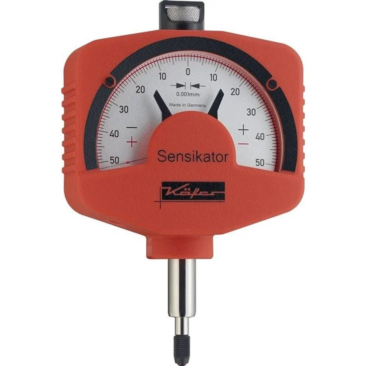Käfer Messuhrenfabrik Feinzeiger Sensikator 0,1mm, Präzisionsmessuhr mit Ableseinheit 0,001mm, Stoßschutz und Prüfprotokoll