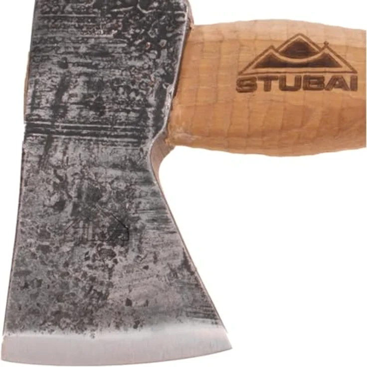 STUBAI Campingbeil „Habicht“, handgeschmiedet aus Kohlenstoffstahl, 1.100 g, 340 mm, geölter Hickorystiel, inkl. Lederscheide – ideal für Bushcraft, Survival und Trekking – Bild 5