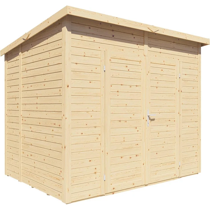 BALTIC CONNEXIONS OÜ Bertilo Gerätehaus Timmo 4, Pultdach, 19 mm Rundprofil-Wände, naturbelassen, 239x181 cm