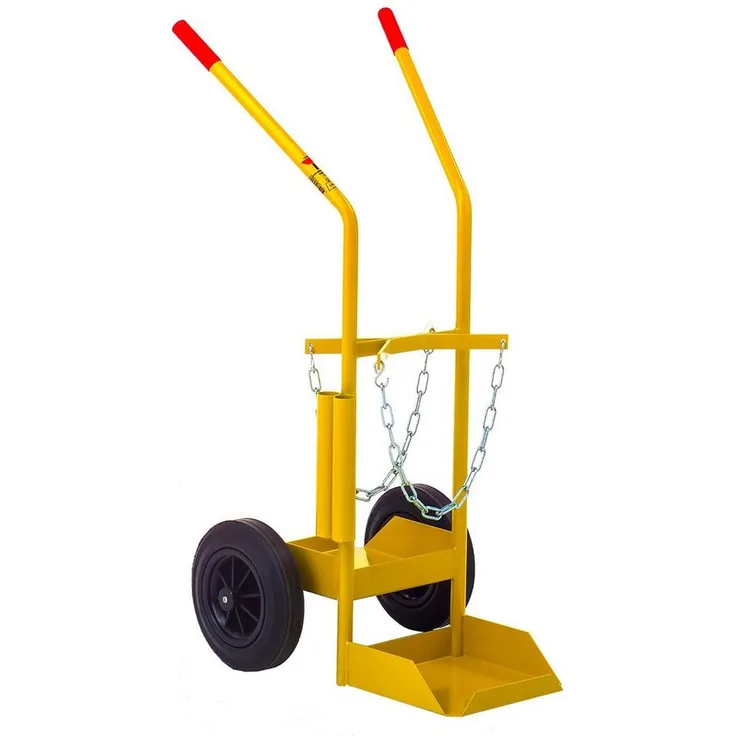 Ravendo Flaschenwagen für 2 Flaschen BT124M, Gasflaschen-Karre mit Pannensicheren Reifen
