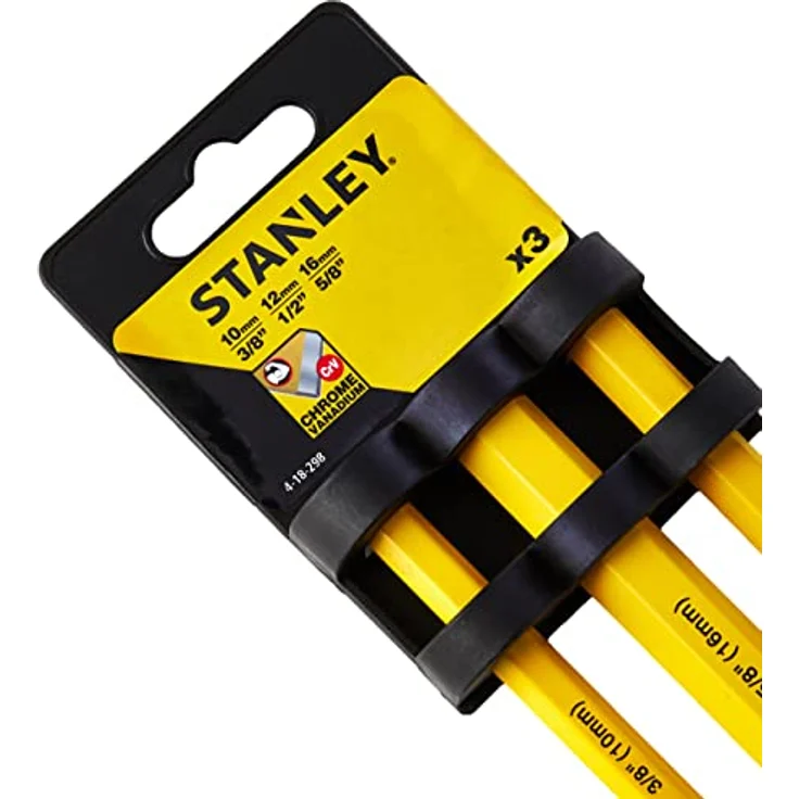 Stanley Präzisionsflachmeissel-Set (3-teilig, Chrom-Vanadium Stahl, 10 x 140 mm, 12 x 150 mm, 16 x 170 mm) 4-18-298 – Bild 2