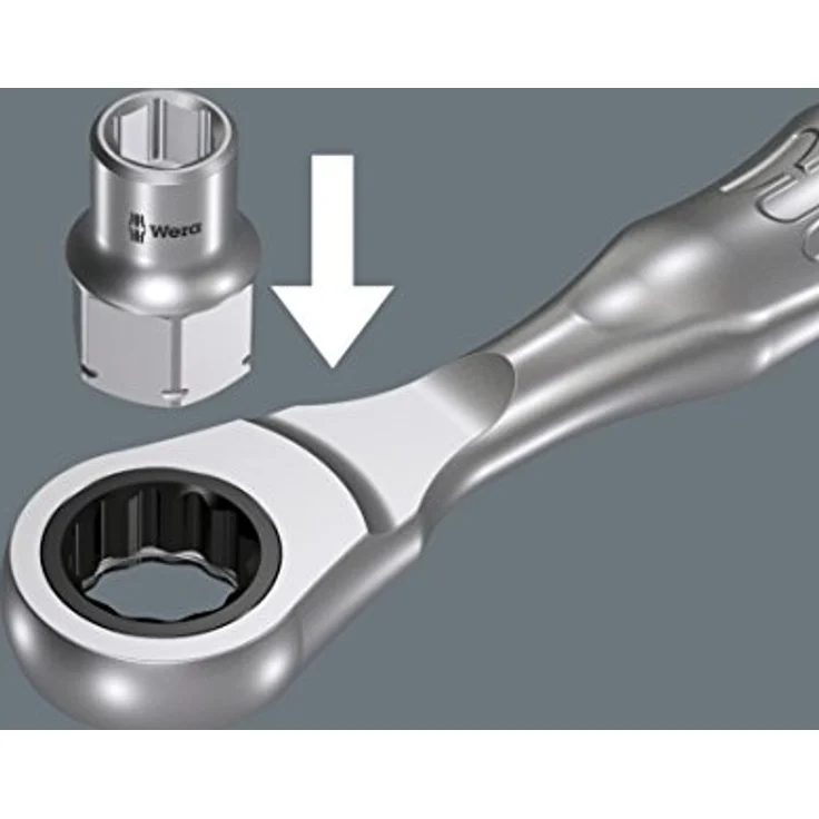 Wera Zyklop-Steckschlüsseleinsatz 6.3 mm (1/4), SW 7 mm, Chrom-Vanadium Stahl, hochglanzverchromt, ideal für enge Bauräume – Bild 4
