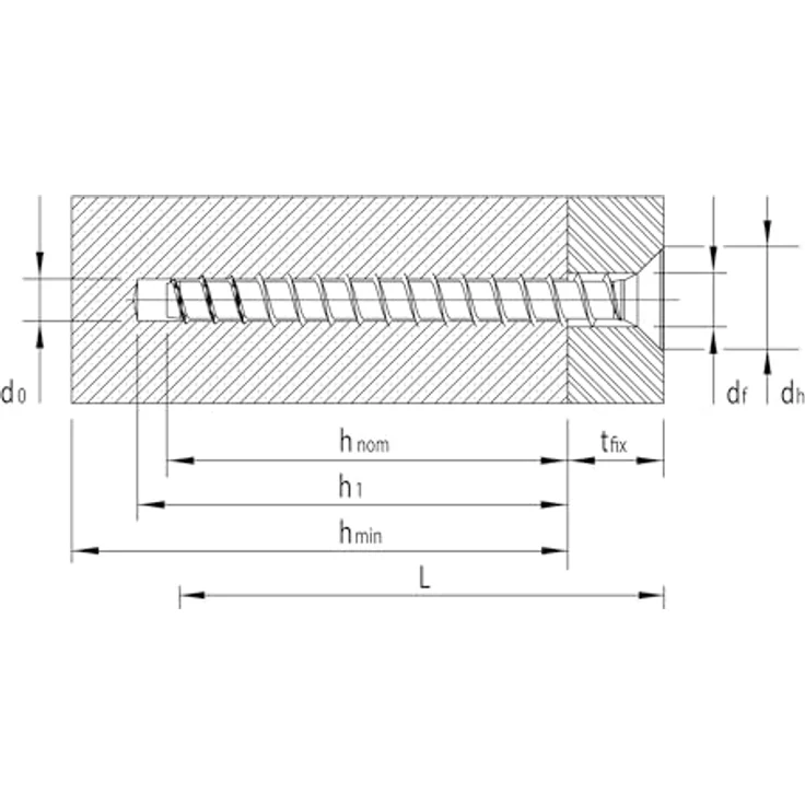 Heco MULTI-MONTI®-plus, Betonschraube selbstschneidend, 6 mm Durchmesser, 120 mm Länge, galZn 3 farblos, 50 Stück – Bild 3