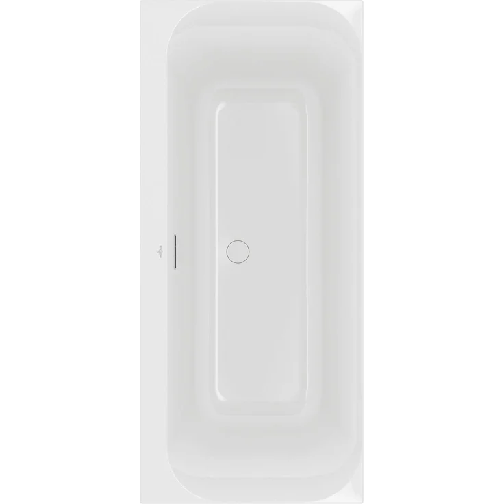 Villeroy & Boch Loop & Friends Square Duo, Rechteckwanne 170 x 75 cm, Weiß Alpin, für 2 Personen, aus Acryl mit Mittelablauf