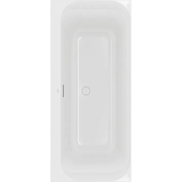 Villeroy & Boch Loop & Friends Square Duo, Rechteckwanne 170 x 75 cm, Weiß Alpin, für 2 Personen, aus Acryl mit Mittelablauf