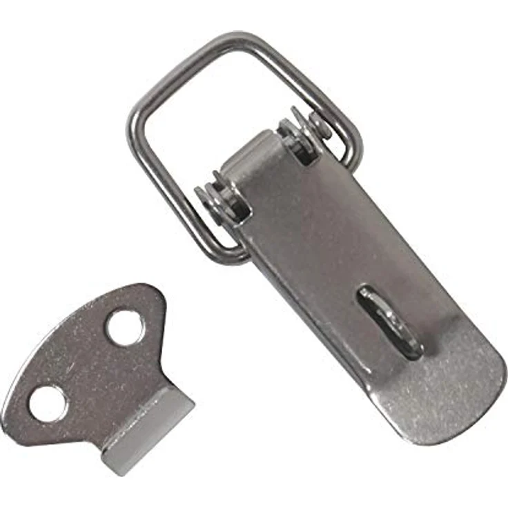 HMF 14980-09 Edelstahl Spannverschluss mit Schlossöse | 8 Stück | 27 x 75 mm | Silber - Preisvergleich – Bild 2