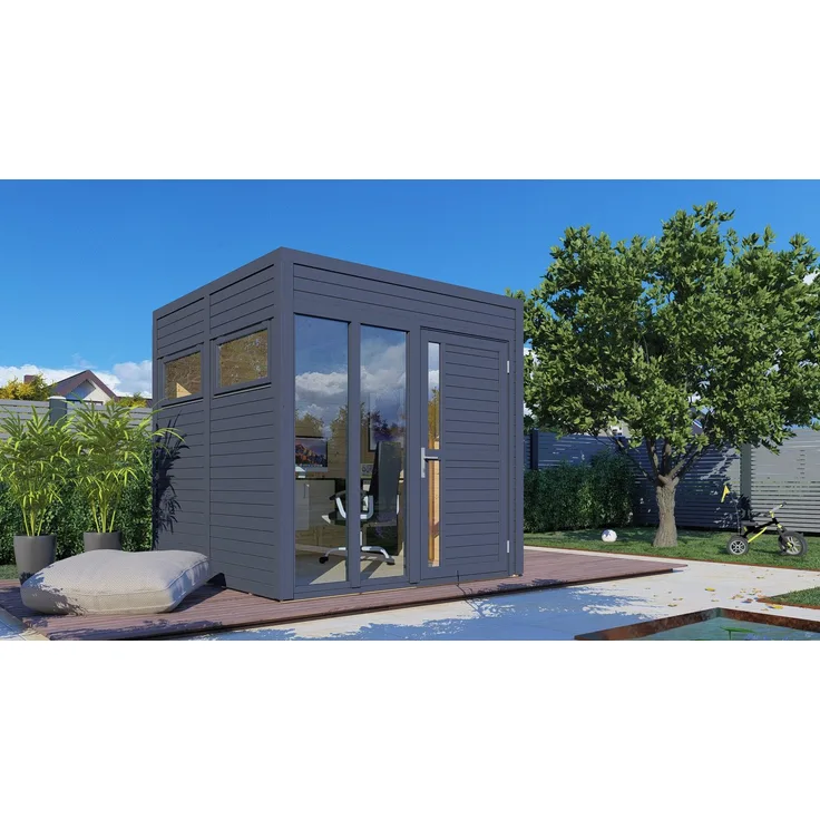 BERTILO Gartenhaus Cubus 2 Office, modernes kubisches Design mit flexibler Wandelementanordnung, BxT: 226x240 cm, in verschiedenen Farben
