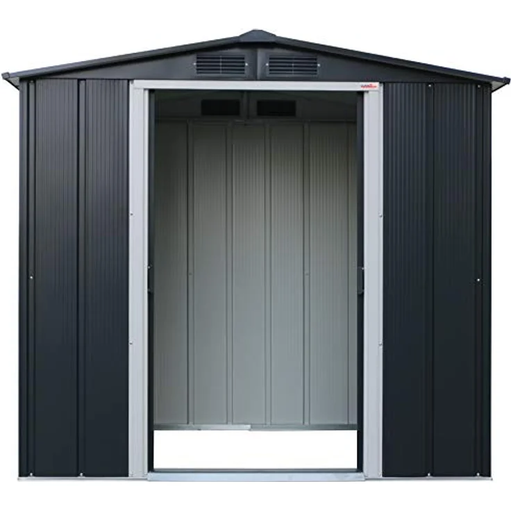 Duramax ECO 6 x 4 (2.17 m²) Metallgerätehaus, feuerverzinktes Metall gerätehaus - Geräteschuppen, verstärkte Dachkonstruktion, wartungsfreier und wetterfester Metallschuppen, Anthrazit – Bild 5