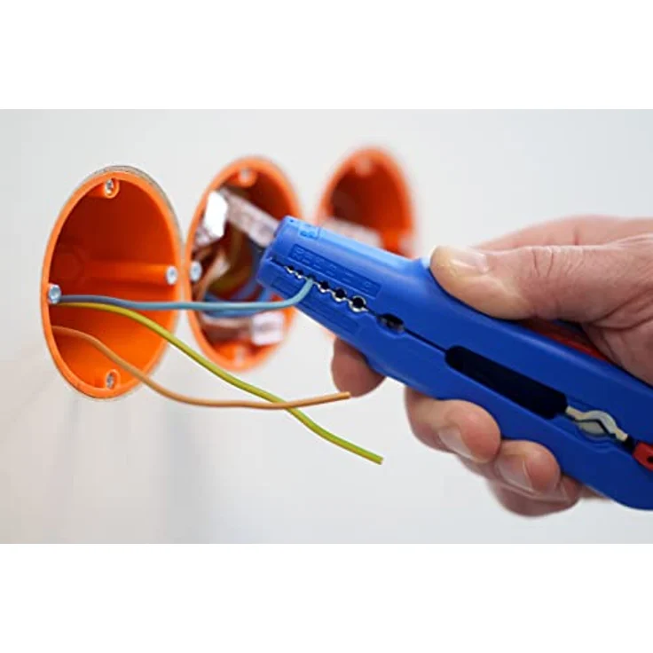 WEICON 51000400 Multi-Stripper No.400 zum Entmanteln & Abisolieren von Kabeln & Leitern, blau-rot, 155mm – Bild 7