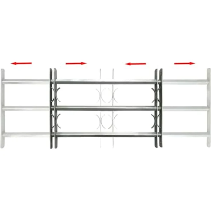 vidaXL Fenstergitter Verstellbar mit 3 Querstäben 500-650 mm – Bild 3