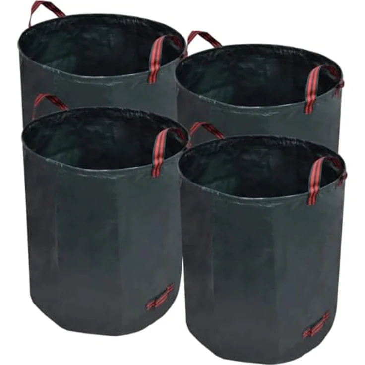 vidaXL Abfallbeutel, 272 l, 150 g/qm, Dunkelgrün, 4 Stück, reißfest und wasserabweisend – Bild 1