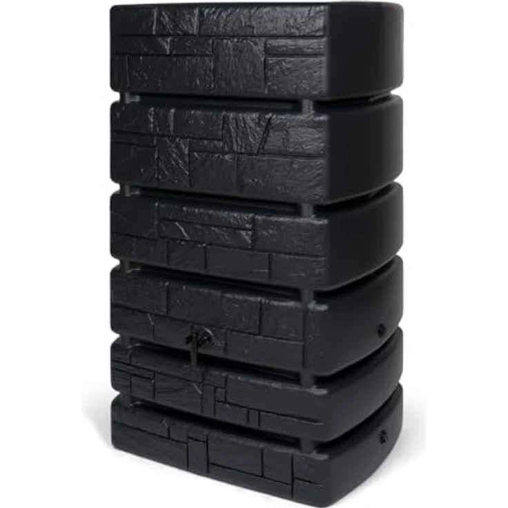 Kreher XXL Wassertonne Tower Stone in Anthrazit, 500 Liter Nutzungsvolumen mit Wasserhahn und Füllautomat – Bild 1
