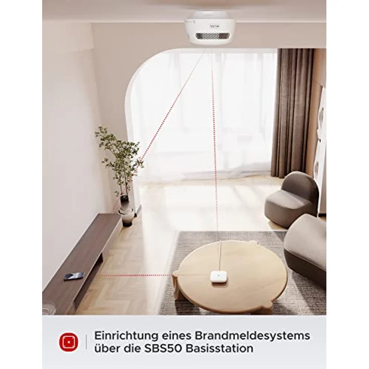 X-Sense XS01-M ProConnected Rauchmelder mit SBS50 Basisstation, TÜV-zertifiziert, Funkrauchmelder-Heimsicherheitssystem, vernetzbarer Feuermelder, kompatibel mit X-Sense Home Security, 6 Stück – Bild 3
