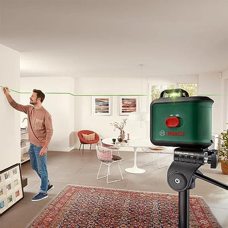 Bosch Kreuzlinien-Laser UniversalLevel 360 Set, mit Stativ TT 150, grüne Laserlinien, selbstnivellierend, präzise Nivellierung bis 12 m – Bild 5