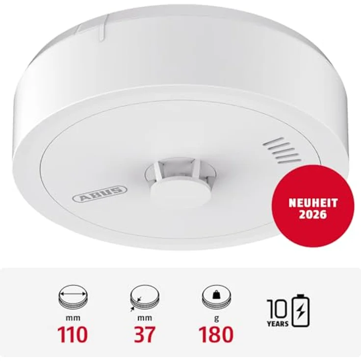 ABUS Hitzewarnmelder Prevaro 10, zertifizierter Wärmemelder für Küche, Bad, Garage und Keller, mit 10-Jahres-Batterie und automatischer Selbstprüfung – Bild 2