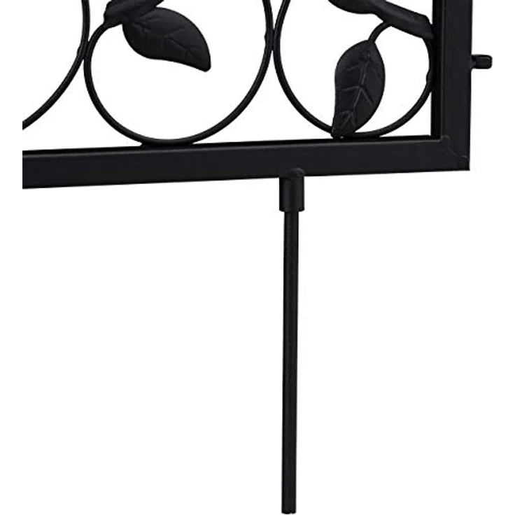 relaxdays Beetbegrenzung Beetzaun 4-teilig antik, Schwarz, dekoratives Eisen-Design, vielseitig anpassbar – Bild 9