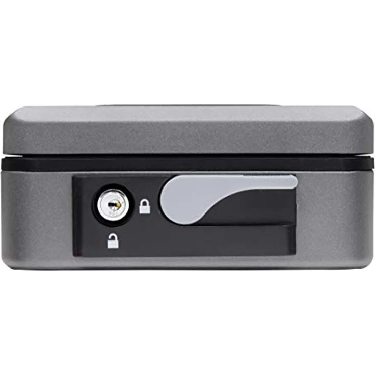 ARREGUI Popup C9726 Geldkassette aus Stahl | Geldbox | 20 cm breit | Abschließbare Kasse mit Geldeinsatz | Kleine Geldkassette mit Schlüssel und Münzeinsatz / Geldeinsatz | Geldkasse | grau – Bild 3