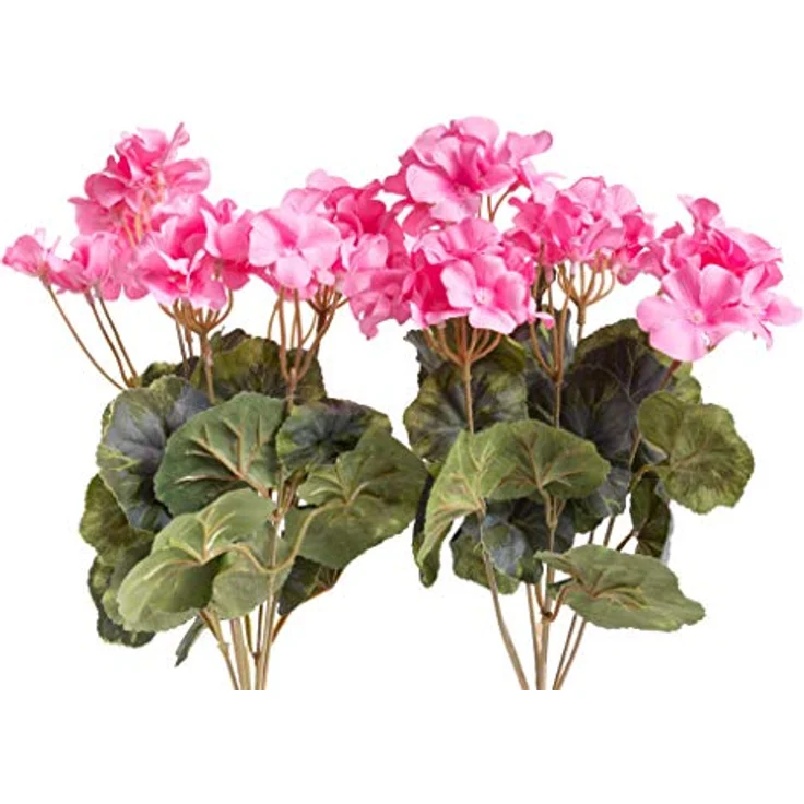 Botanic-Haus Kunstblume Geranienbusch, 2er Set mit roten, weißen oder rosa Blüten, Höhe 37 cm – Bild 1