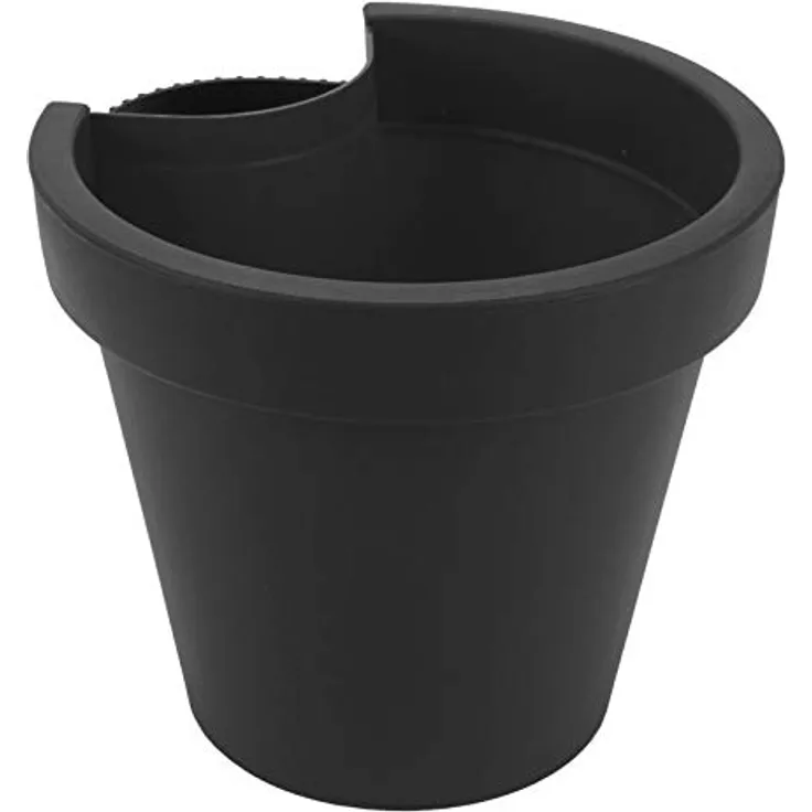 Spetebo Regenrohr Blumentopf anthrazit - 24x21 cm - Fallrohr Pflanztopf Regenrinne Hängetopf rund