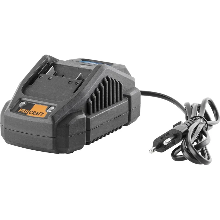 Procraft 20/2.4A Ladegerät, 20 V 2,4 A für Li-Ion Akkus, 45 W mit LED-Anzeige und 1,4 m Netzkabel