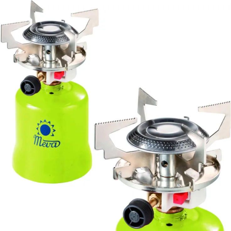 Meva FOCUS, Gaskocher mit Piezozünder, 1400 W, für durchgestochenen Kartuschen, niedrigem Gasverbrauch, 0,55 kg