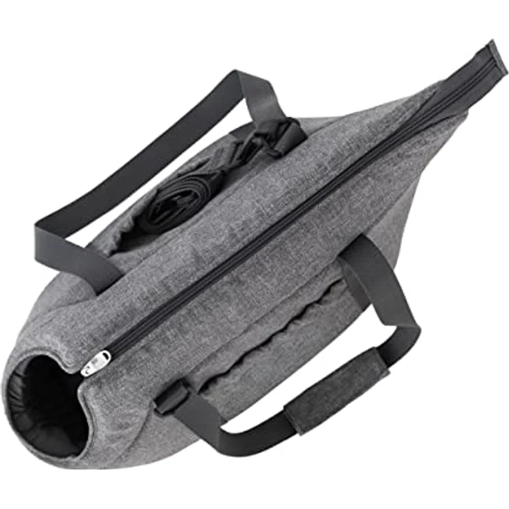 DOGGY Hundetasche XL, Hände frei Reisetasche mit Seitentaschen, verstellbarem Schultergurt und Karabiner, graphit, 30 x 50 x 32 cm – Bild 3