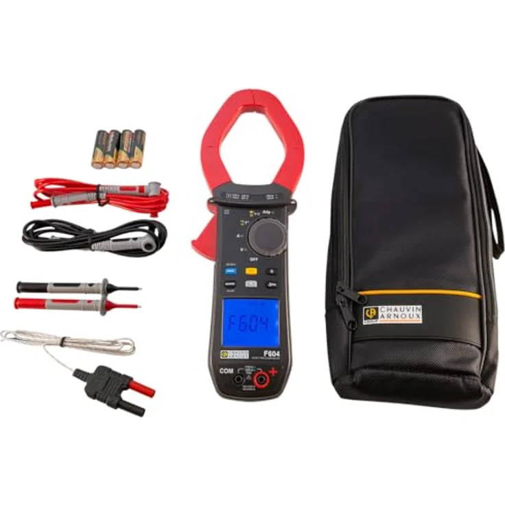 Chauvin Arnoux F604 Multimeter, digitale Stromzange, spritzwassergeschützt (IP54), CAT III 1500 V / CAT IV 1000 V, 2000 A AC / 3000 A DC, 12-Bit-TRMS-Erfassungssystem – Bild 2