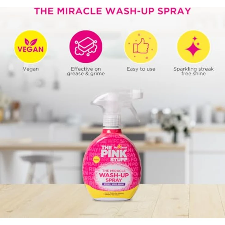 Spectrum The Pink Stuff Allzweckreiniger, 2 x 750 ml, vegan, streifenfreies Ergebnis, stark gegen Fett und Schmutz – Bild 2