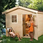 Weka Saunahaus MIKKELI, 7,5 kW Bioofen mit externer Steuerung, Massivholz, L x B x H: 144 x 194 x 199 cm