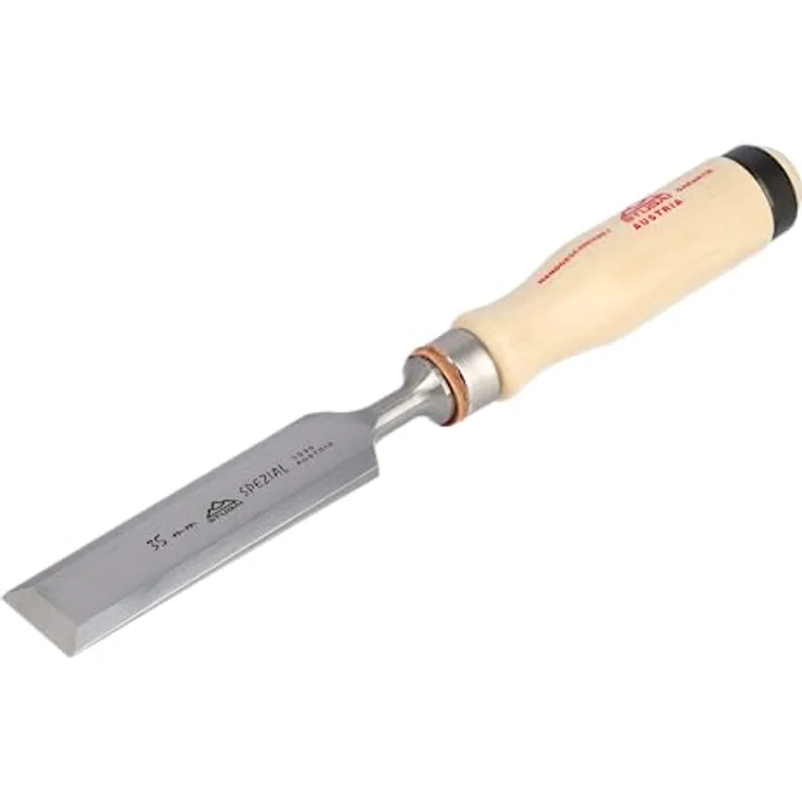 STUBAI Spezial Stechbeitel mit Holzgriff aus Weißbuche, schwedische Form, Ø 35 mm, Stemmeisen zur präzisen Bearbeitung von Holz, Stecheisen für Schreiner Tischler Heimwerker
