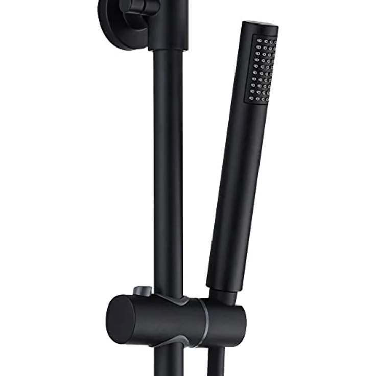 Aloni Duschsystem OPT1B, Thermostat-Duschgarnitur, schwarz matt, 120 cm – Bild 2