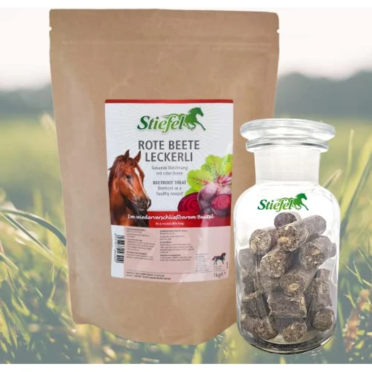 Stiefel Rote Beete Leckerli für Pferde, mit Rote Beete Geschmack, getreidefrei, ges&e Belohnung, ideal für Freizeit-, Sport-, Leistungs- & Zuchtpferden, 1kg – Bild 2