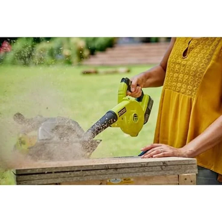 Ryobi R18RB-0 Akku-Gebläse 18V R18RB-0, geeignet für Sägemehl, Holz--Metallspäne, 3-Stufen Geschwindigkeitseinstellung, mit hochwertigem Gummischlauch, GripZone, ONE plus Laubbläser – Bild 2
