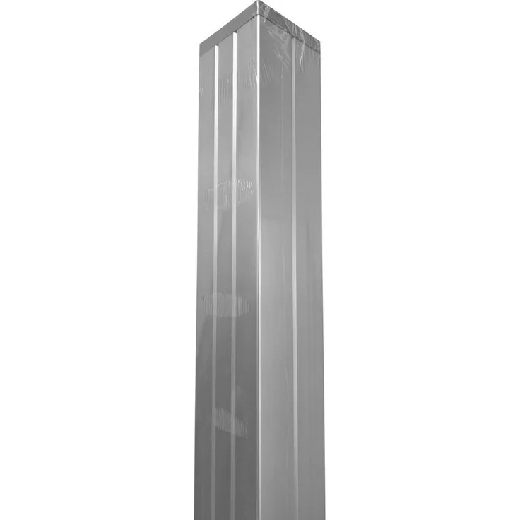 GartenLand Aluminium Zaunpfosten für Zaunserie Classico, 239 cm, Silber, inkl. Pfostenkappe