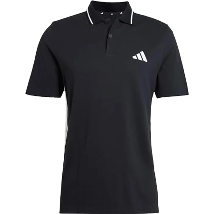 adidas Sportswear Poloshirt ESSENTIALS 3-STREIFEN PIQUÉ POLOSHIRT, recyceltes Material, moderner Komfort, schwarz – Bild 2