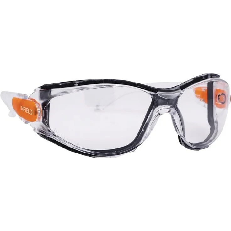 Infield Safety Matador Schutzbrille EN 166, klare Polycarbonatscheibe, antistatisch, kratzfest, individuell einstellbar – Bild 1