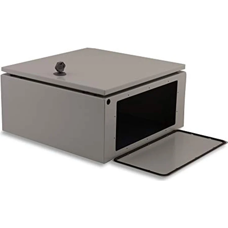 BOXEXPERT® Verteilerkasten Außen Wasserdicht IP66, Stahlblech 400x400x200mm - Serie Treva | Robuster Schaltschrank für Industrie und Werkstatt, temperaturbeständig -25°C bis +40°C, mit Sicherheitstür und Schlüssel – Bild 4