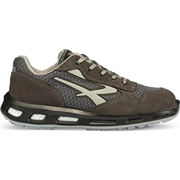 U-Power Red Lion Push, Unisex-Sicherheitsschuhe, leichte, flexible, pannensichere Lederturnschuhe, mit Infinergy-Einsatz, mit Aluminium-Zehenkappen - Grey 45