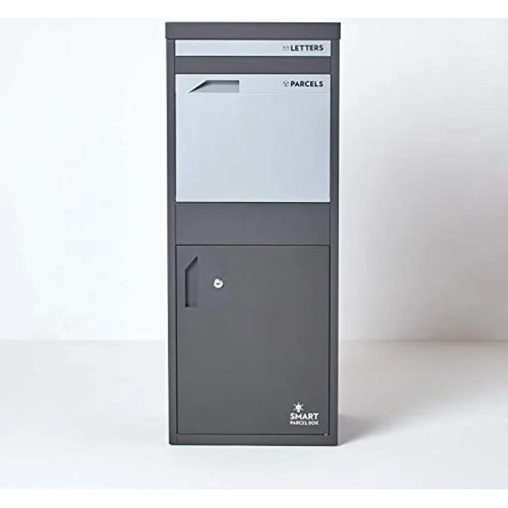 Smart Parcel Box L grau 42x39x103 cm, Briefkasten mit Rückholsperre, Paketentnahme vorne & hinten, wetterfest & rostfrei – Bild 3