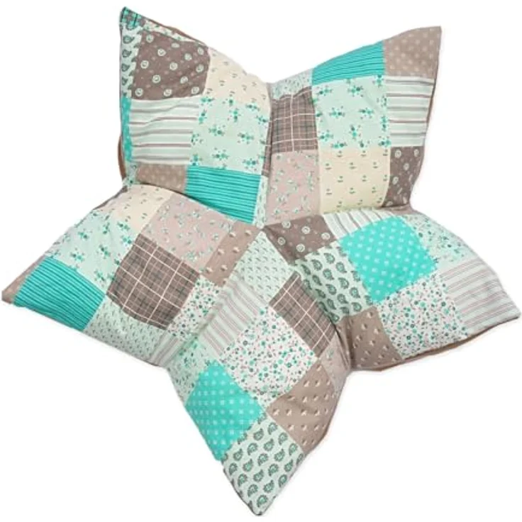 Aumüller Sternenkissen Patchwork Grün - 85 cm - Liegekissen für Hunde und Katzen – Bild 2