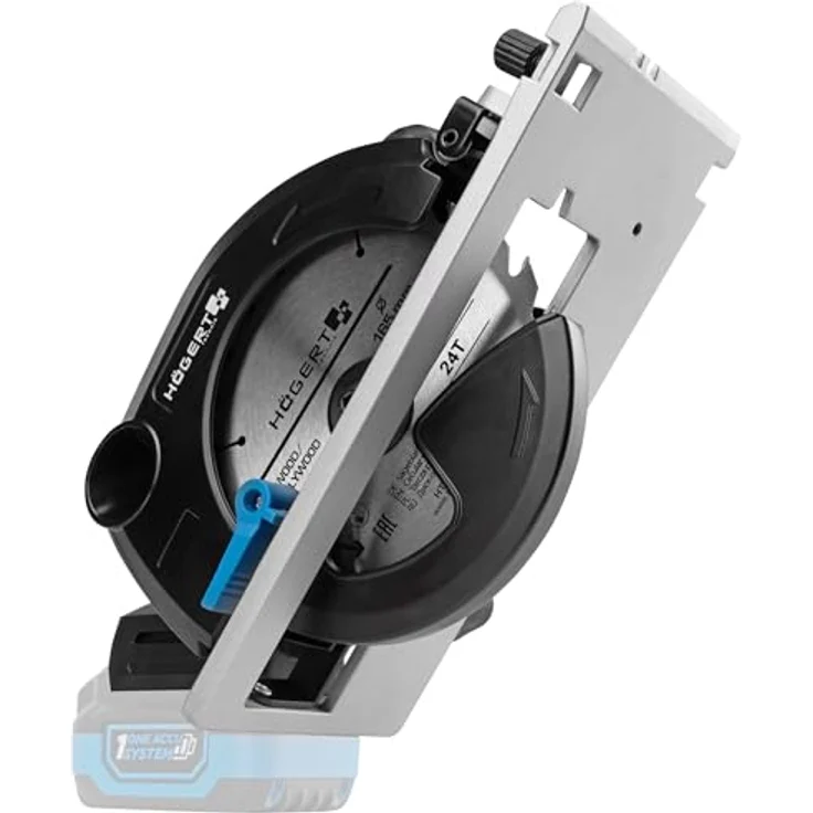 HÖGERT TECHNIK Akku-Handkreissäge 18V, bürstenloser Motor, kabellos, 165mm Scheibendurchmesser, werkzeuglose Einstellungen, LED-Beleuchtung, Aluminium-Schutz – Bild 2
