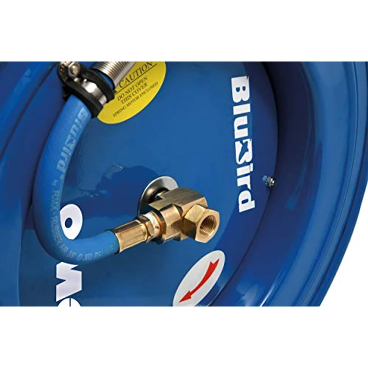 EWO Schlauchaufroller E48360 BluBird, 20m für Luft und Wasser, mit automatischer Rücklaufarretierung, pulverbeschichtetes Metallgehäuse – Bild 3
