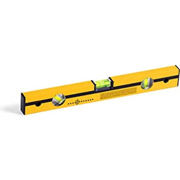 HARDY WORKING TOOLS Wasserwaage, Horizontal-, Vertikal-, Winkel- Libelle, Länge 40cm, Serie 42, gelb, A0730-420400, 1 Stück (1er Pack)
