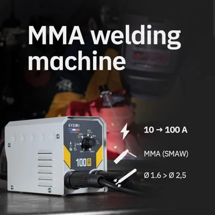 GYS GYSMI 100 A, einphasiges Schweißgerät mit MMA, 100 A, Arc Force, Hot Start, Antiticking, Elektrodenhalter und Massekabel, 230 V – Bild 2