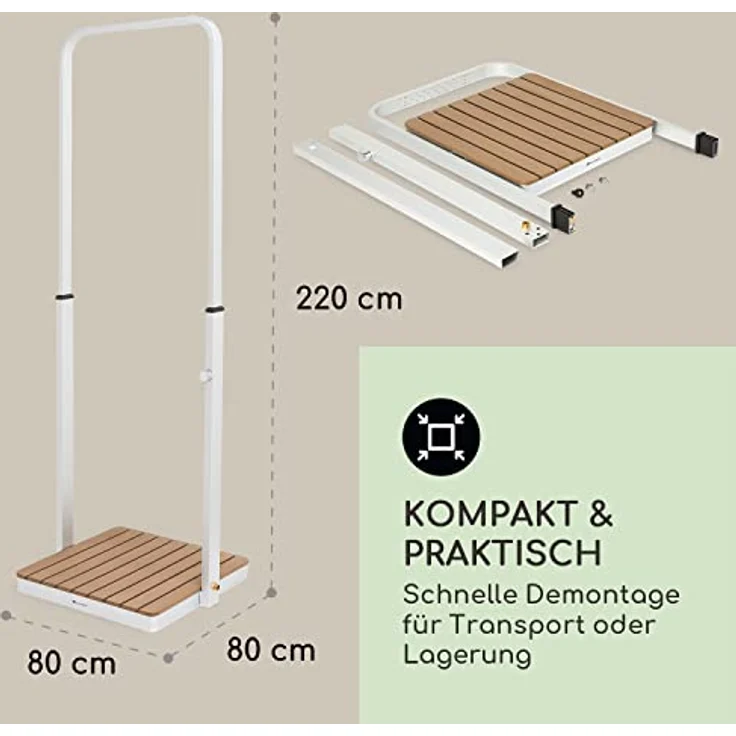 blumfeldt Gartendusche Sumatra Breeze, Bodendusche mit eloxierter Aluminium-Basis und rutschfestem WPC-Top, ohne Stromanschluss, für Garten und Sauna – Bild 6